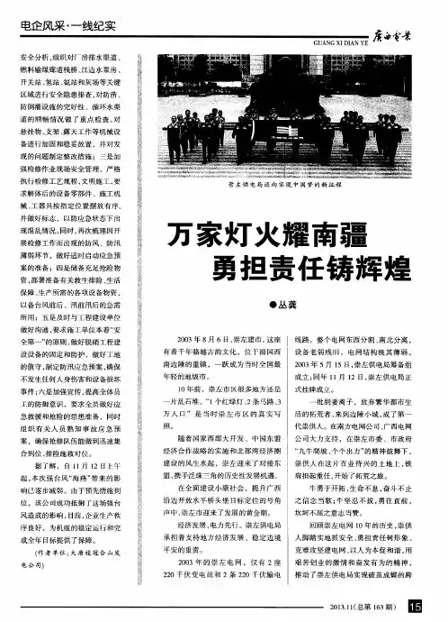 万家灯火耀南疆勇担责任铸辉煌