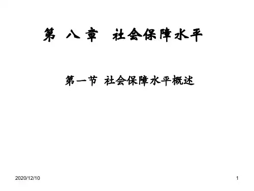 社会保障 第九章社会保障水平PPT教学课件