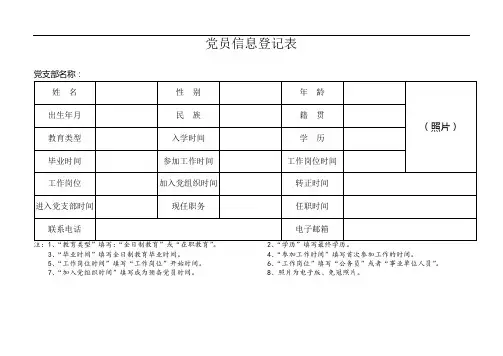 党员信息登记表.doc