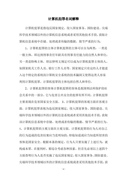 计算机犯罪名词解释