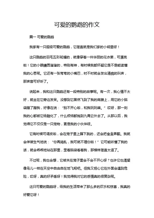 可爱的鹦鹉的作文