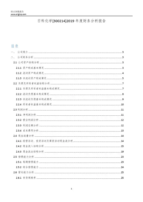 日科化学2019年度财务分析报告