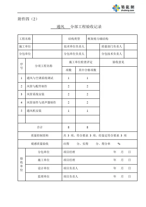 通风分部(人防验收)