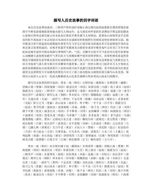 描写人历史故事的四字词语