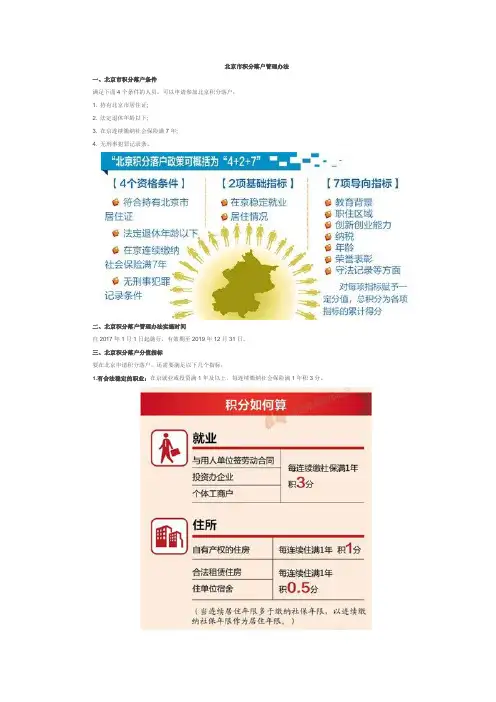 北京市积分落户管理办法(附图表)