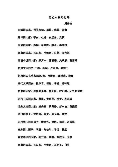古代历史人物大全