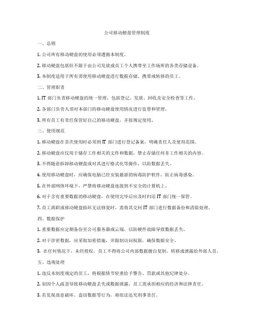 公司移动硬盘管理制度