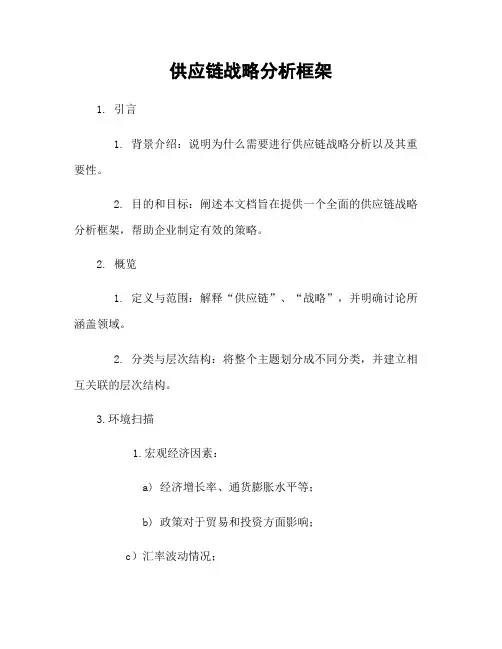 供应链战略分析框架