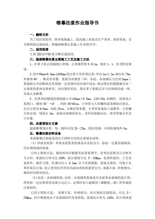 帷幕注浆作业指导书(正式稿)