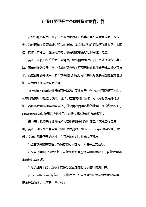 在服务器里开三个软件同时仿真计算