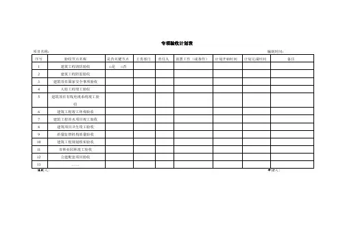 专项验收计划表
