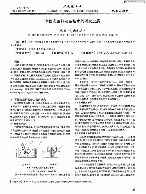 半固态浆料制备技术的研究进展