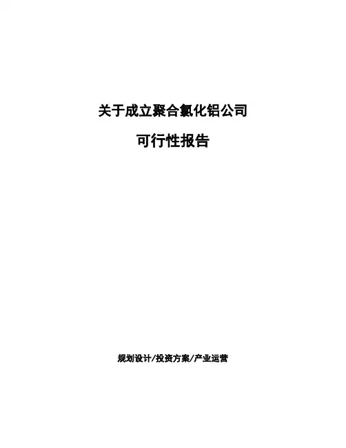 关于成立聚合氯化铝公司可行性报告