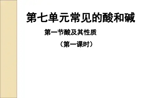 鲁教版九年级化学下册酸及其性质