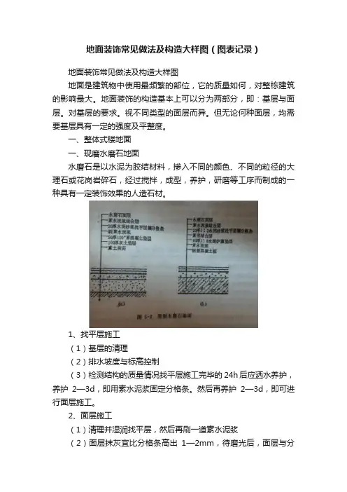 地面装饰常见做法及构造大样图（图表记录）