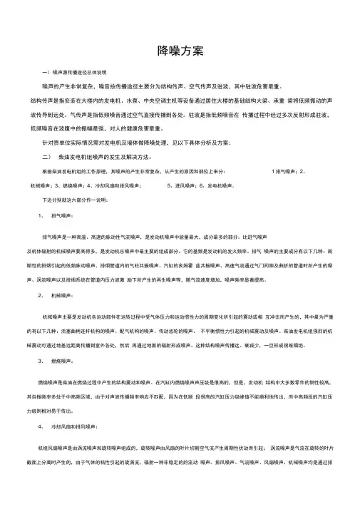 柴油发电机房降噪方案
