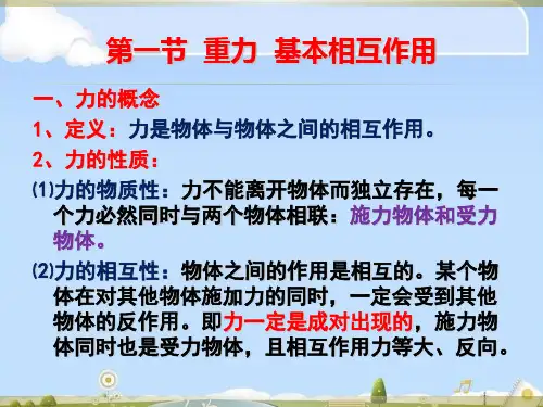 高中物理人教版必修1   3.1重力-基本相互作用w(共24张PPT)(优质版)