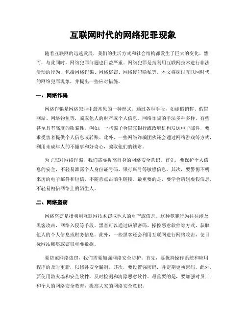 互联网时代的网络犯罪现象
