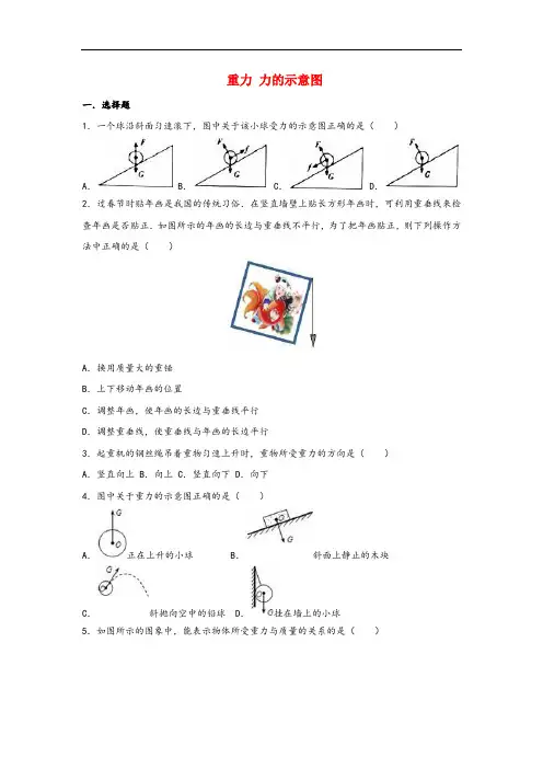 八年级物理下册8.2重力力的示意图同步练习
