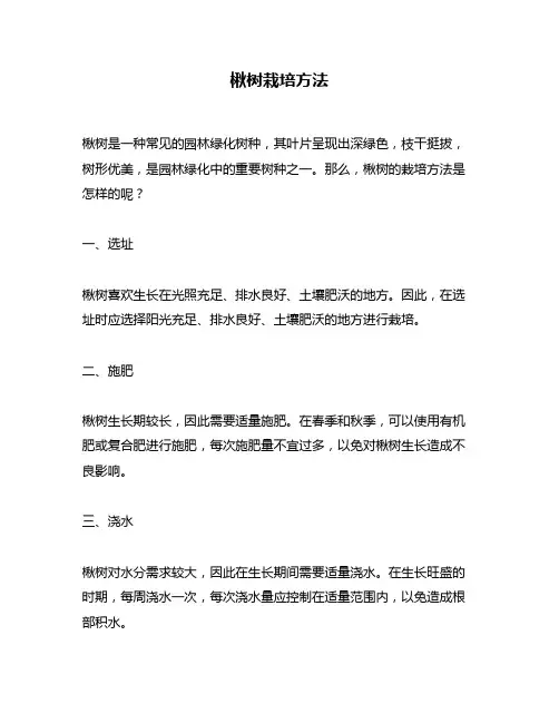 楸树栽培方法