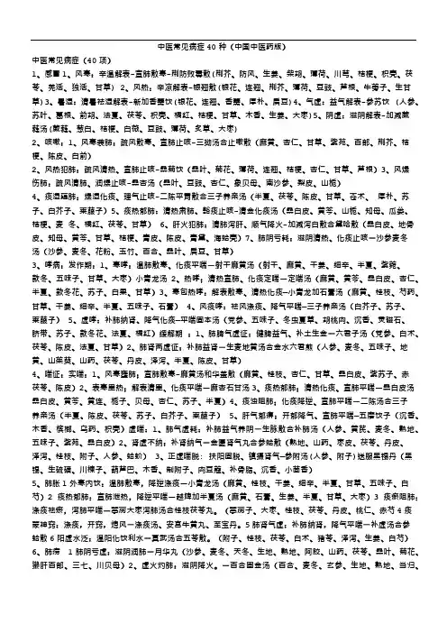 中医常见病症40种(中国中医药版)