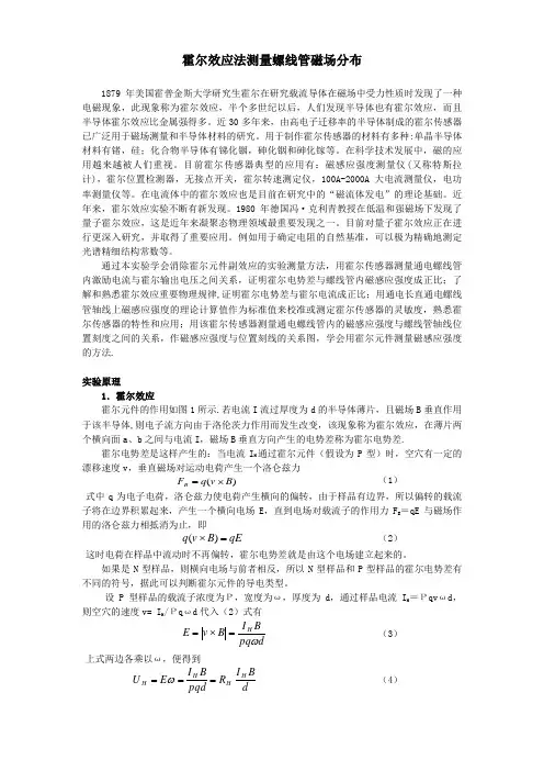 霍尔效应法测量螺线管磁场分布
