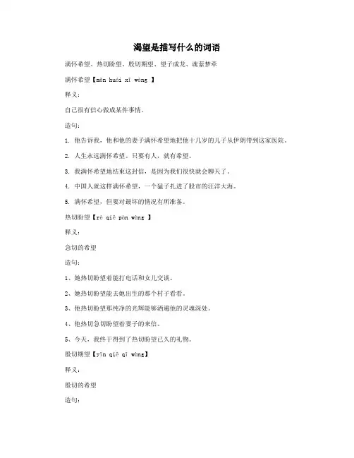 渴望是描写什么的词语