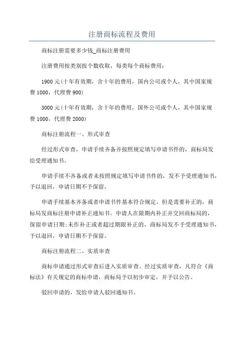 注册商标流程及费用