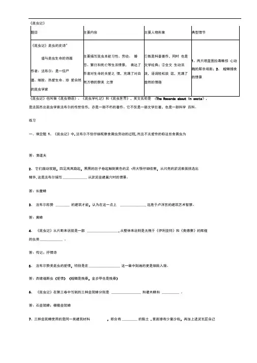 中考名著导读—昆虫记