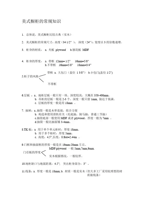 美式橱柜的常规知识