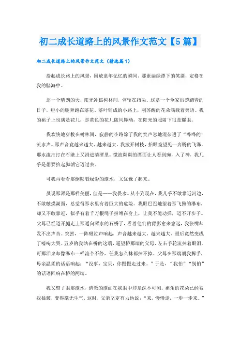 初二成长道路上的风景作文范文【5篇】