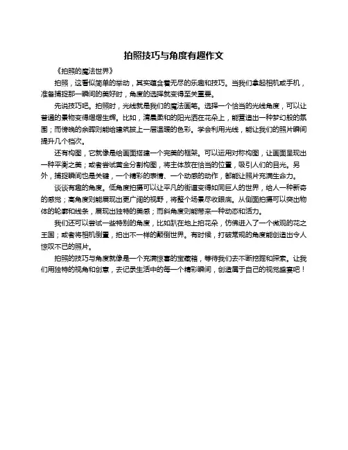 拍照技巧与角度有趣作文