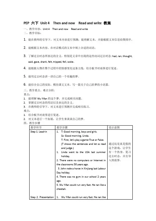 英语人教版六年级下册unit4 read and write