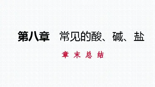 科粤版九年级化学下册第八章 常见的酸碱盐复习课件(共73张PPT)