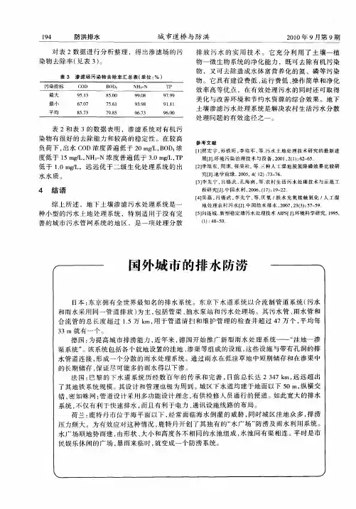 国外城市的排水防涝