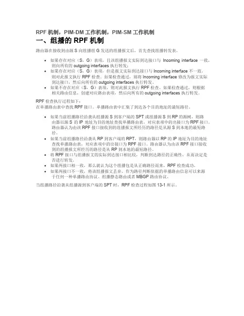 RPF机制,PIM-DM工作机制,PIM-SM工作机制
