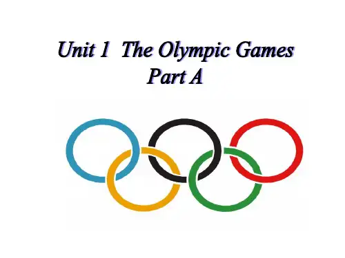 闽教版英语六年级上册Unit 1 The Olympic Games Part A课件
