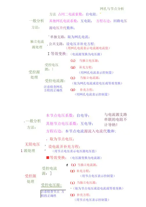 直流电路复习练习题及答案