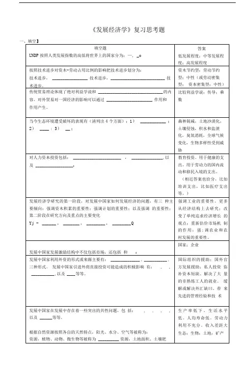 发展经济学复习.doc