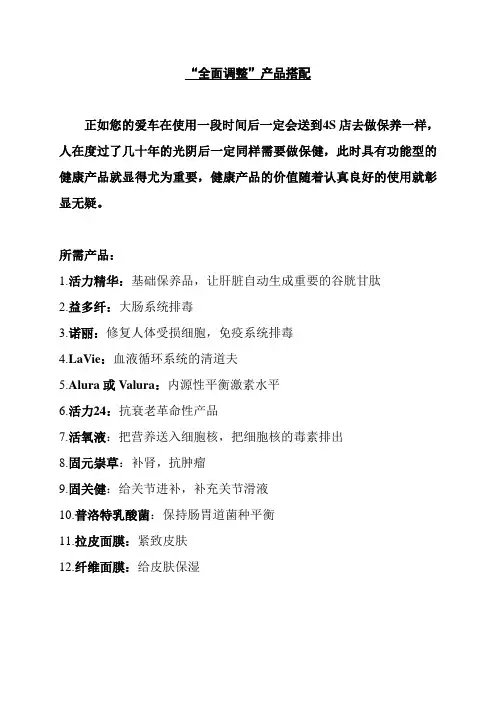 94每天产品搭配清单