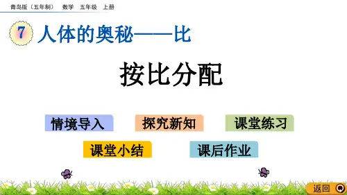 青岛版小学六年级数学上册第四单元比按比分配教学课件