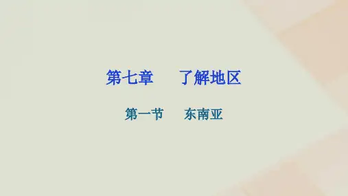 湘教版地理七年级下册第七章了解地区第一节东南亚练习课件
