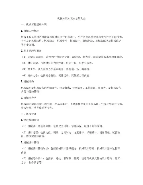 机械知识知识点总结大全