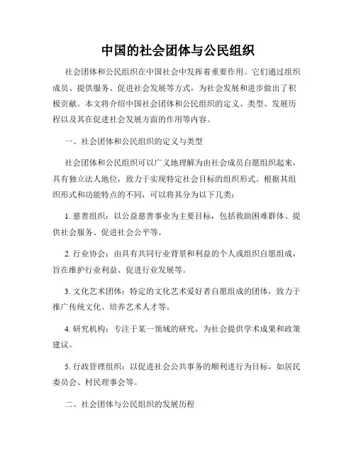 中国的社会团体与公民组织
