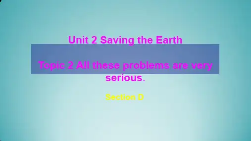 仁爱版英语九年级上册：Unit 2 Topic 2. All these problems are very serious.Section D  课件(共19张PPT