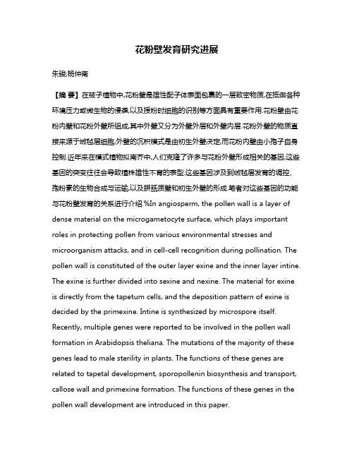 花粉壁发育研究进展