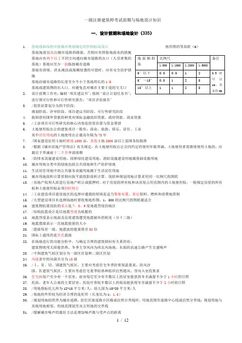 一级注册建筑师考试前期与场地设计知识