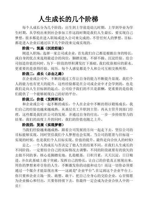 人生成长的几个阶梯