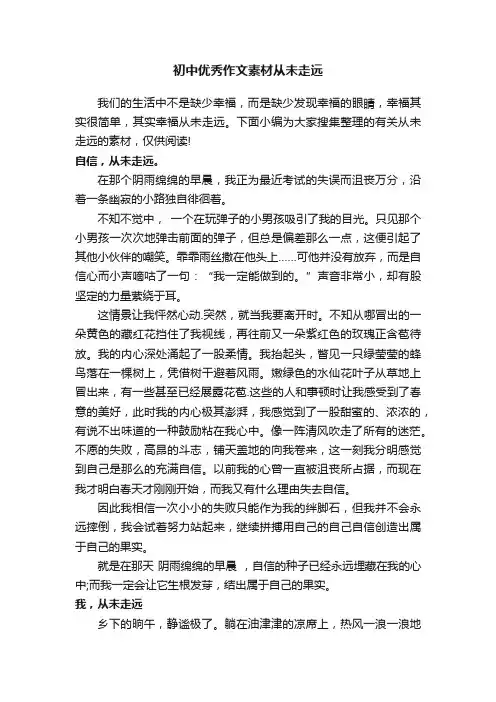 初中优秀作文素材从未走远