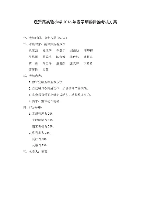 兴趣小组考核方案